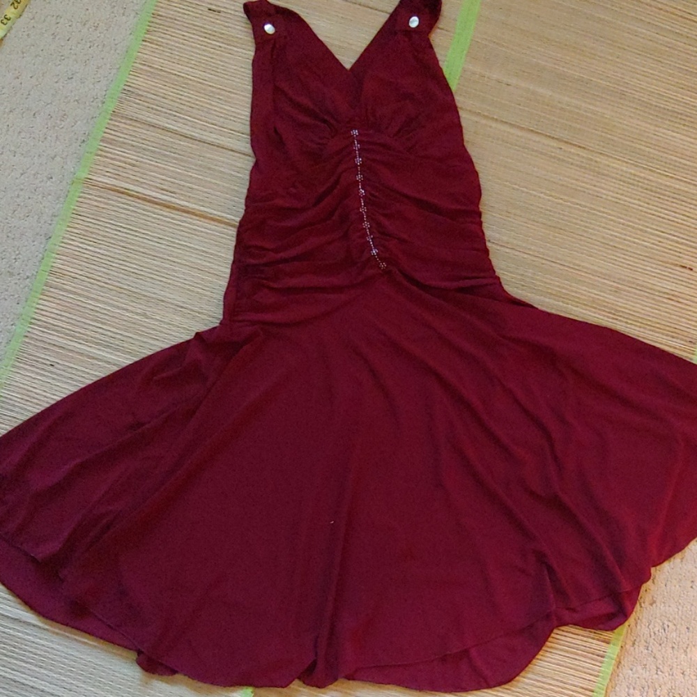 Burgundy evening dress